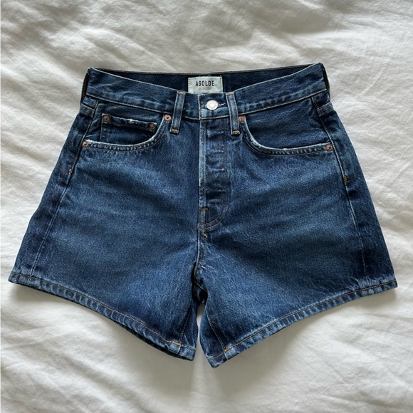 AGOLDE Parker Long Denim Short in Enamour - Picture 1 of 4
